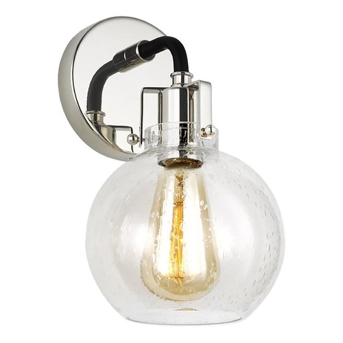 Clara Polished Nickel & Textured Black Sconce by Visual Comfort Studio