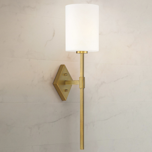 Destin 25-Inch High Wall Sconce in Warm Brass by Savoy House