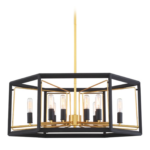 Sable Point 26-Inch Pendant in Black & Gold by Metropolitan Lighting