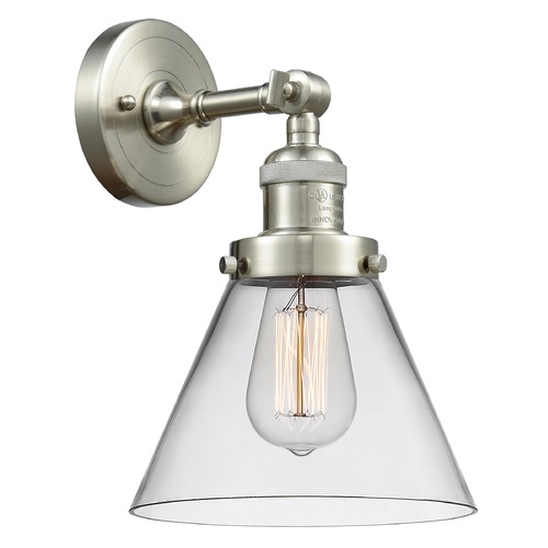 Large Cone Brushed Satin Nickel Sconce by Innovations Lighting