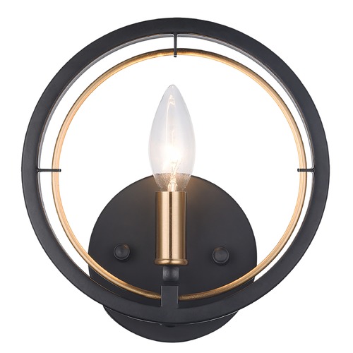 Matteo Lighting Odyssey Black & Aged Gold Sconce by Matteo Lighting W78601BK