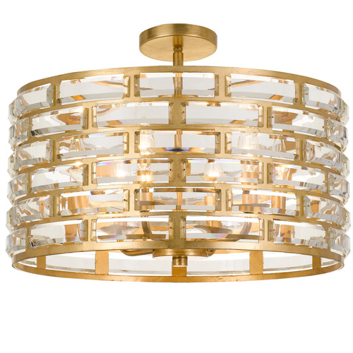 Crystorama Lighting Meridian 20-Inch Crystal Semi-Flush in Gold by Crystorama Lighting MER-4866-GA_CEILING