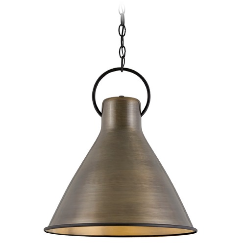 Winnie Large Pendant in Antique Brass & Black by Hinkley Lighting
