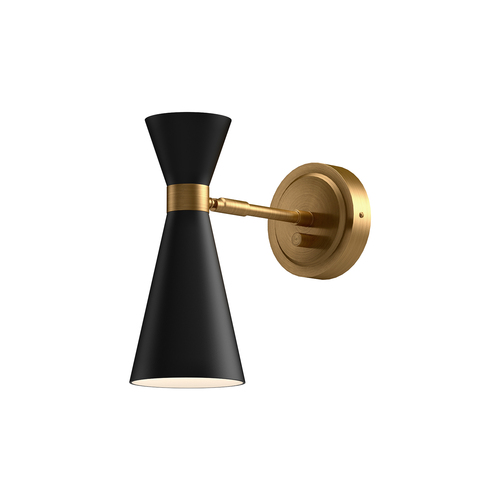 Alora Lighting Alora Lighting Blake Aged Gold & Matte Black Switched Sconce WV574404MBAG