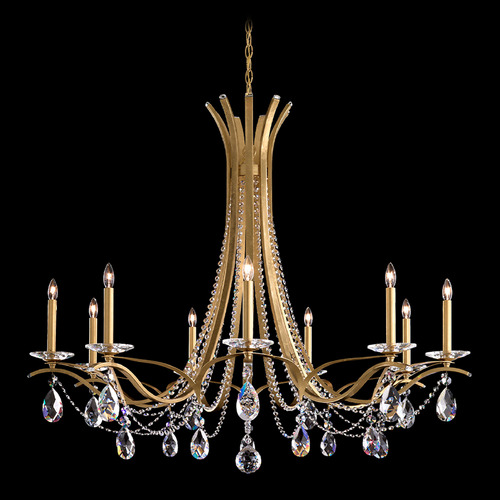 Schonbek Worldwide Lighting Vesca Heirloom Gold Crystal Chandelier
