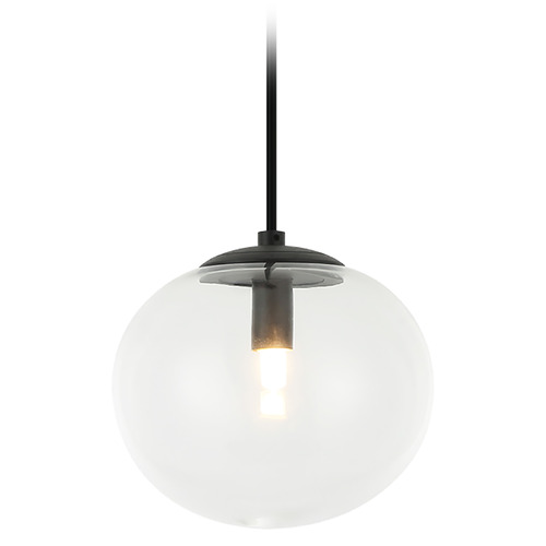 Matteo Lighting Bulbus Matte Black LED Mini-Pendant Light with Globe Shade