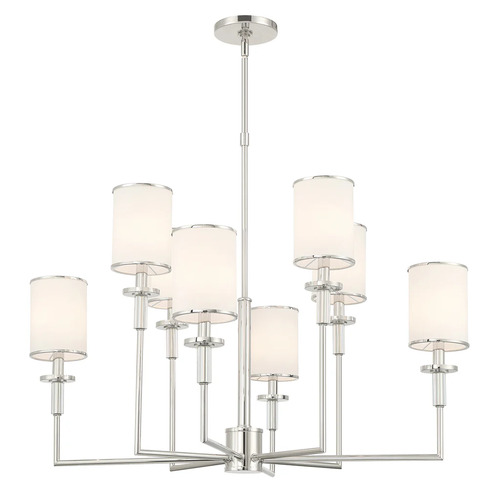 Hatfield 8-Light Chandelier in Polished Nickel by Crystorama Lighting