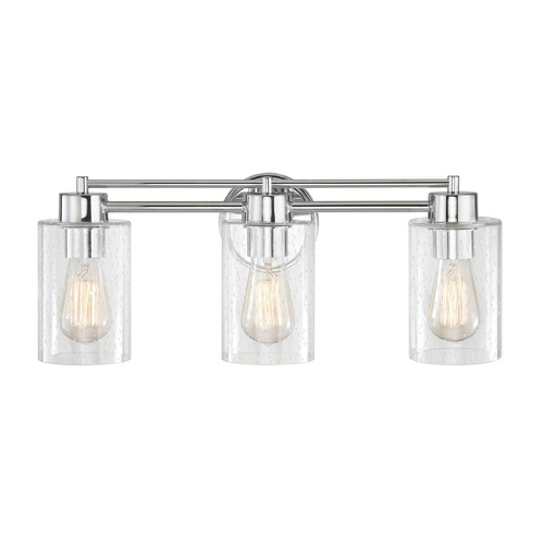 Design Classics Lighting Seeded Glass Bathroom Light Chrome 3 Lt 703-26 GL1041C