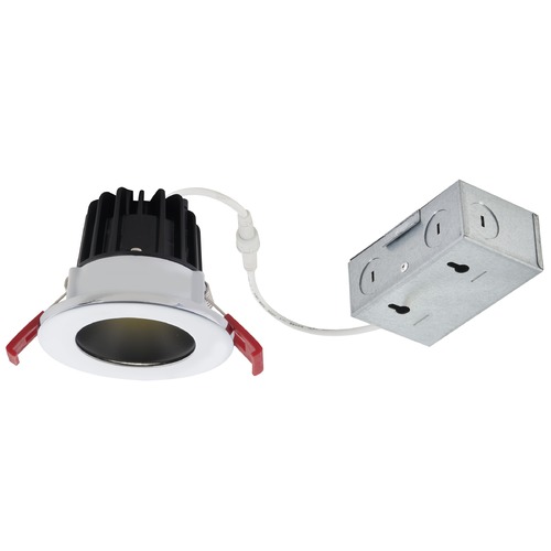 Recesso Lighting by Dolan Designs 2'' LED Canless 8W Chrome/Black Recessed Downlight 2700K 38Deg IC Rated By Recesso RL02-08W38-27-W/BK SMOOTH TRM