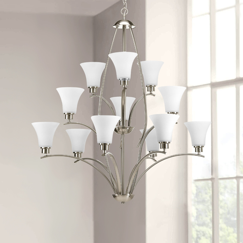 Progress Lighting Joy Chandelier in Brushed Nickel by Progress Lighting P4497-09