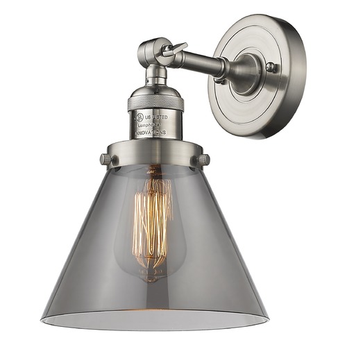 Innovations Lighting Innovations Lighting Large Cone Brushed Satin Nickel Sconce 203-SN-G43