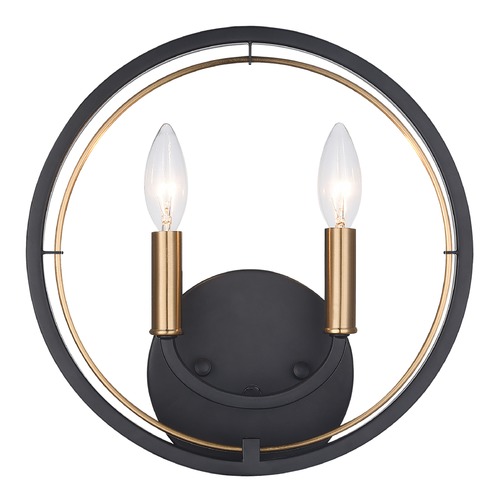 Matteo Lighting Odyssey Black & Aged Gold Sconce by Matteo Lighting W78602BK