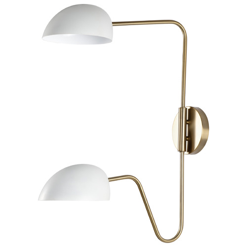 Nuvo Lighting Trilby Wall Sconce in Burnished Brass & Matte White by Nuvo Lighting 60-7394