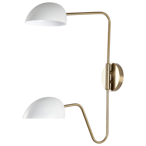 Trilby Wall Sconce in Burnished Brass & Matte White by Nuvo Lighting