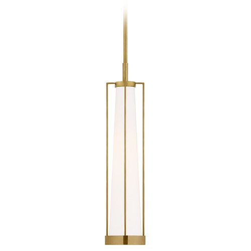 Visual Comfort Signature Collection Thomas OBrien Calix Tall Pendant in Antique Brass by Visual Comfort Signature TOB5276HABWG