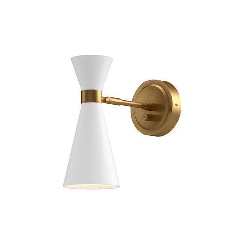 Alora Lighting Alora Lighting Blake Aged Gold & White Switched Sconce WV574404WHAG