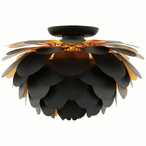 Visual Comfort Signature Collection Chapman & Myers Cynara Flush Mount in Black & Gild by VC Signature CHC4163MBK/G