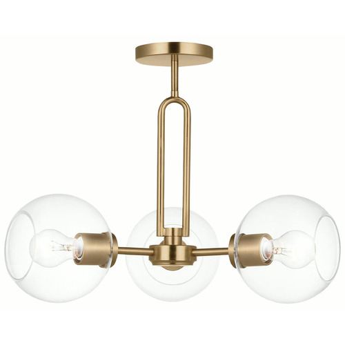 Visual Comfort Studio Collection Codyn Satin Brass Semi-Flushmount Light