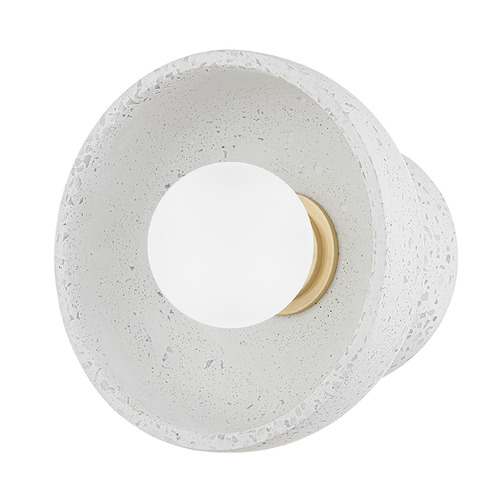 Mitzi Kinsley Aged Brass 1-Light Semi-Flush Mount