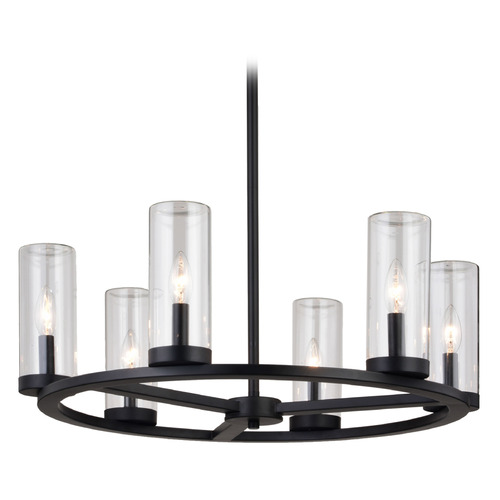 Vaxcel Lighting Grantley Matte Black Outdoor Chandelier