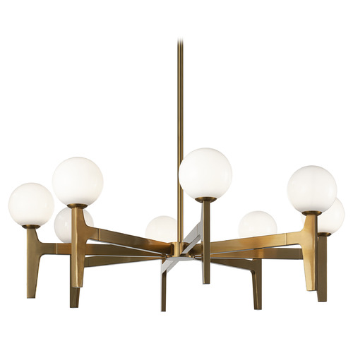 Scriben Aged Gold Brass LED Chandelier by Matteo Lighting