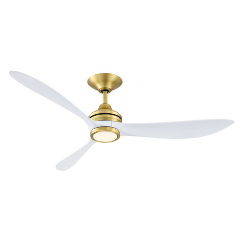 Fanimation Fans Aviara Brushed Satin Brass LED Ceiling Fan with Light