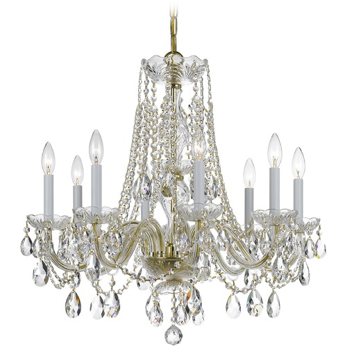 Crystorama Lighting Traditional Crystal Chandelier in Polished Brass by Crystorama Lighting 1138-PB-CL-SAQ