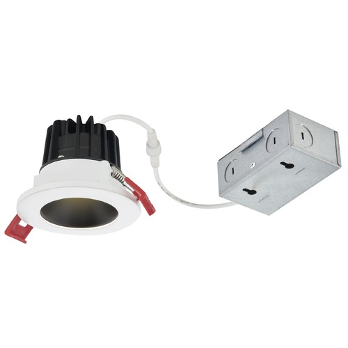 Recesso Lighting by Dolan Designs 2'' LED Canless 8W White/Black Recessed Downlight 2700K 38Deg IC Rated By Recesso RL02-08W38-27-W/BK SMOOTH TRM