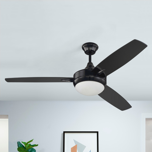 Targas 52-Inch Gloss Black LED Fan by Craftmade Lighting