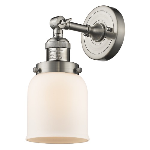 Innovations Lighting Innovations Lighting Small Bell Brushed Satin Nickel Sconce 203-SN-G51