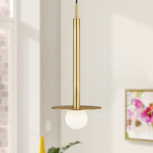 Visual Comfort Studio Collection Kelly Wearstler Nodes 20-Inch Tall Burnished Brass Short Pendant by Visual Comfort Studio KP1001BBS
