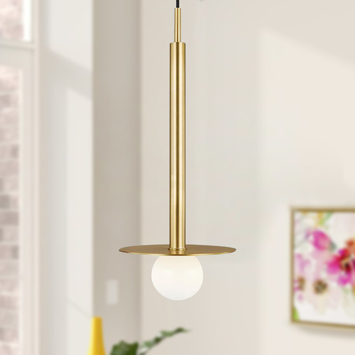 Kelly Wearstler Nodes 20-Inch Tall Burnished Brass Short Pendant by Visual Comfort Studio
