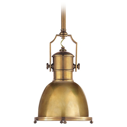 Visual Comfort Signature Collection E.F. Chapman Country Industrial Pendant in Brass by Visual Comfort Signature CHC5133ABAB