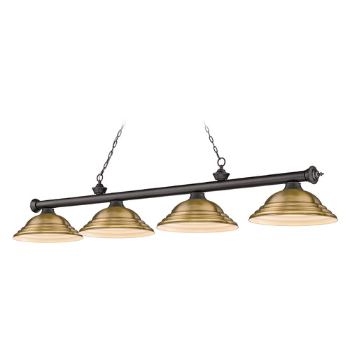 Z-Lite Cordon Bronze Billiard Light by Z-Lite 2306-4BRZ-SRB