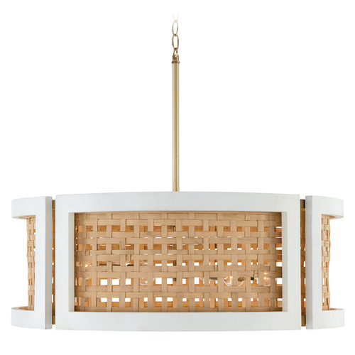 Capital Lighting Lola 30-Inch Pendant in White & Brass by Capital Lighting 444361WM