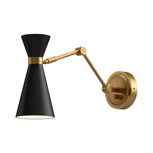 Alora Lighting Blake Aged Gold & Matte Black Swing Arm Lamp