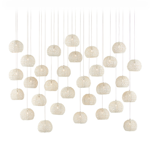 Currey and Company Lighting Currey and Company Piero Silver Multi-Light Pendant with Bowl / Dome Shade 9000-0914