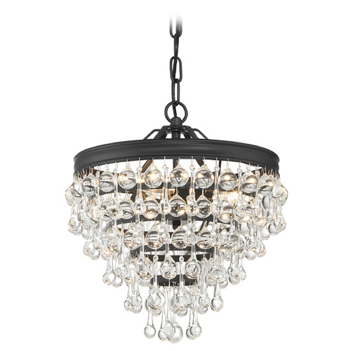 Crystorama Lighting Crystorama Lighting Calypso Matte Black Crystal Chandelier 130-MK