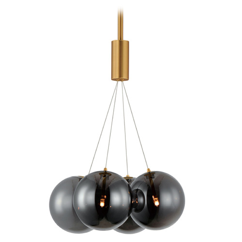 ET2 Lighting Et2 Burst Gold LED Multi-Light Pendant with Globe Shade E25084-142GLD