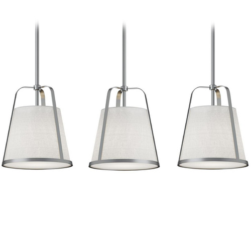 Afx Lighting Lizzette Satin Nickel Multi-Light Pendant with Empire Shade