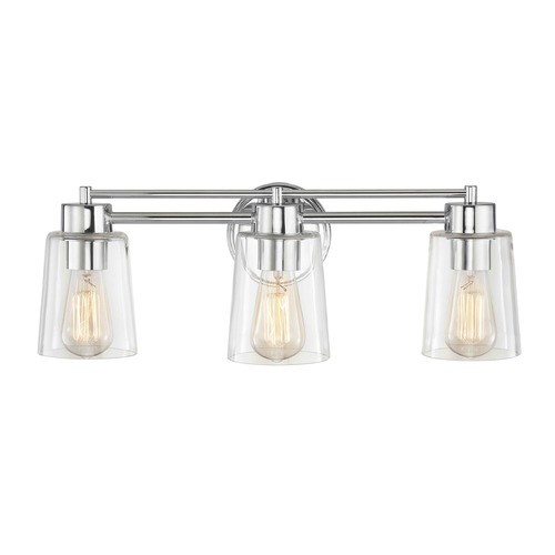 Design Classics Lighting Chrome Bathroom Light 703-26 GL1027-CLR