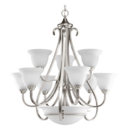 Torino 32-Inch Chandelier with Center Bowl in Nickel by Progress