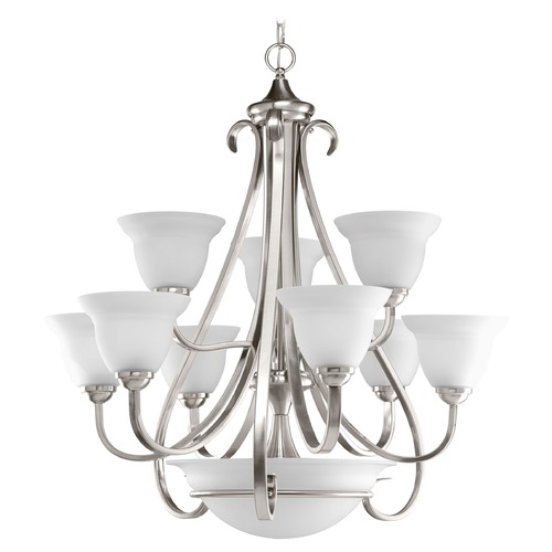 Progress Lighting Torino 32-Inch Chandelier with Center Bowl in Nickel by Progress P4418-09