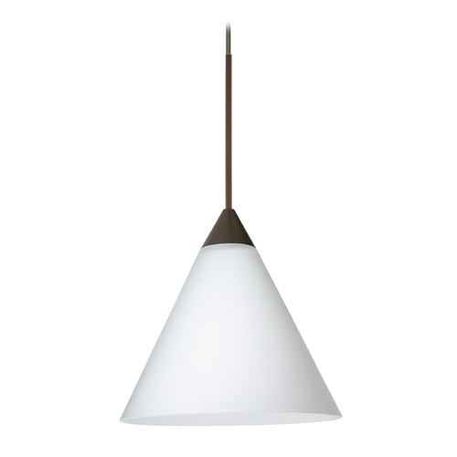 Besa Lighting Besa Lighting Kani Bronze LED Mini-Pendant Light with Conical Shade 1XT-512107-LED-BR