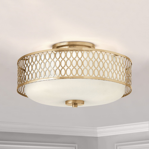 Jules 15-Inch Semi-Flush in Brushed Gold by Fredrick Ramond