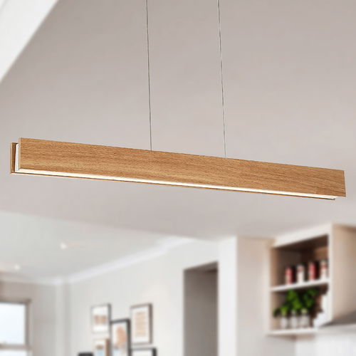 Modern Forms by WAC Lighting Drift 38-Inch LED Linear Pendant in Walnut by Modern Forms PD-58738-WAL
