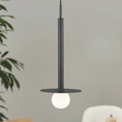 Kelly Wearstler Nodes 20-Inch Tall Midnight Black Short Pendant by Visual Comfort Studio