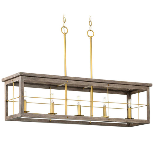 Progress Lighting Progress Lighting Hedgerow Distressed Brass & Aged Oak Island Light P400254-175