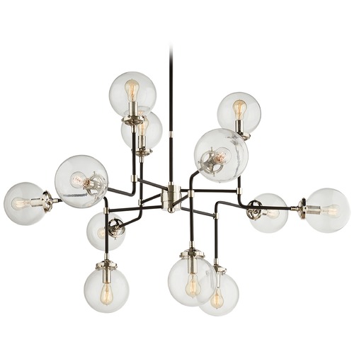 Visual Comfort Signature Collection Ian K. Fowler Bistro Medium Chandelier in Nickel by Visual Comfort Signature S5022PNCG