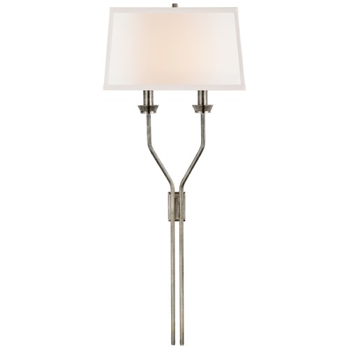 Visual Comfort Signature Collection Suzanne Kasler Lana Tail Sconce in Sheffield Nickel by Visual Comfort Signature SK2251SNL